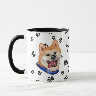 Mug Love My Akita Dog Pawprint