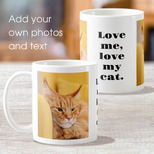 Mug Love My Cat Fun Custom Pet Photo Texte