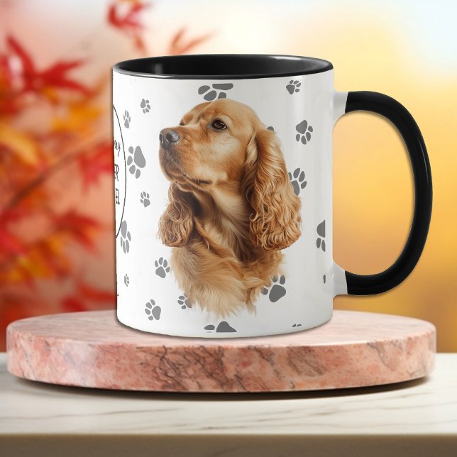 Mug Love My Cocker Spaniel Dog Pawprint (Créateur téléchargé)