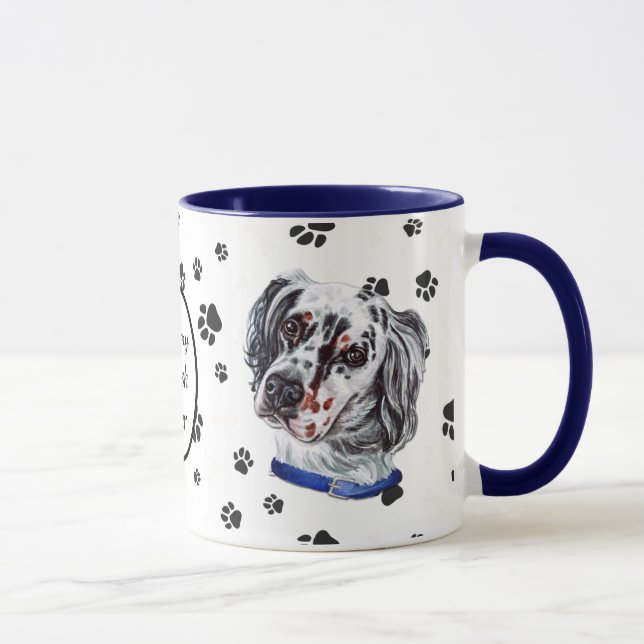 Mug Love My English Setter Chig Pawprint (Droite)
