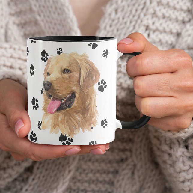 Mug Love My Golden Retriever Dog Pawprint (Créateur téléchargé)