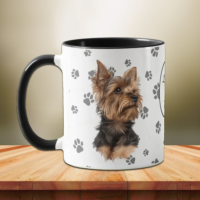 Mug Love My Yorkie Terrier Dog Pawprint (Créateur téléchargé)