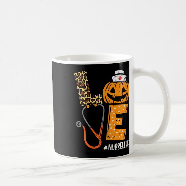 Mug Love Nurse Citrouille Leopard Automne Halloween Th (Droite)