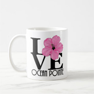 Mug LOVE Ocean Pointe Hawaii Hibiscus rose 11oz