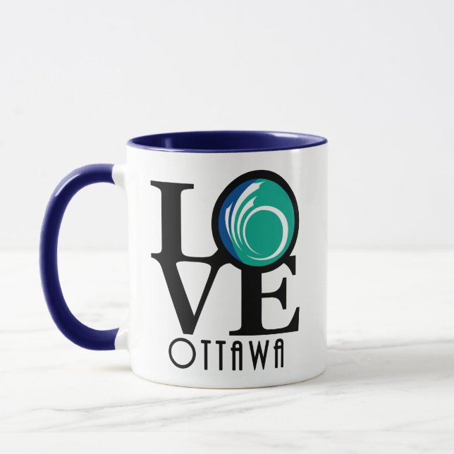 Mug LOVE Ottawa 11oz (drapeau de la ville) (Gauche)