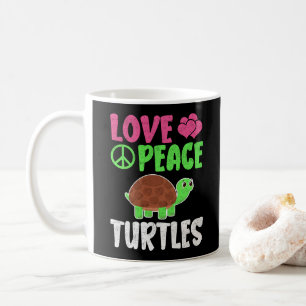 Mug Love Peace Turtles Cute Zoo Animaux Tortues Lover
