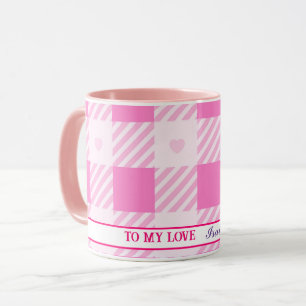 Mug Love Plaid Collection rose moderne