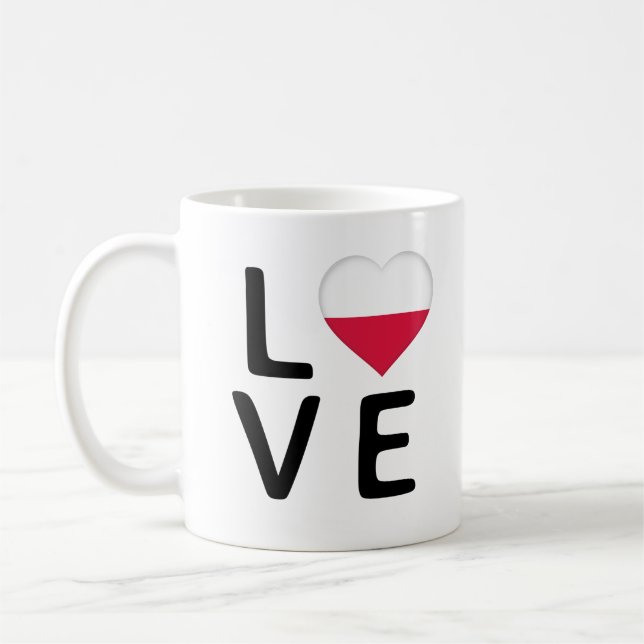 Mug Love - Pologne Drapeau (Gauche)