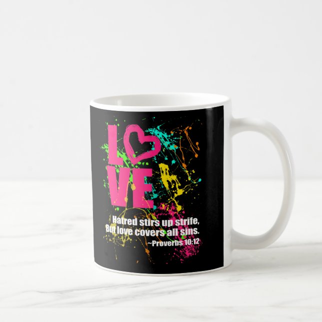 Mug Love Proverbes Bible Verse Neon Paint Splatter (Droite)