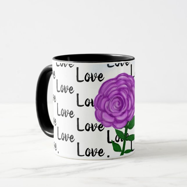 Mug Love Purple Flower (Devant gauche)