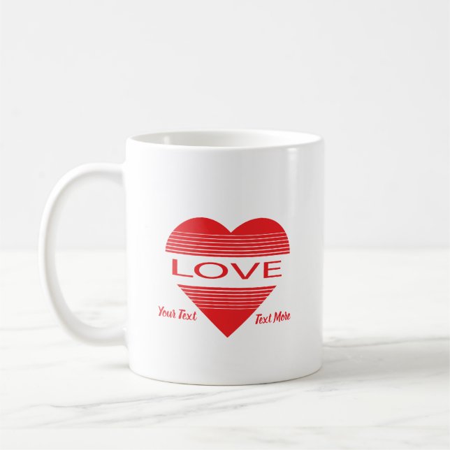 Mug Love & Romance Concept Design with Heart Elements (Gauche)