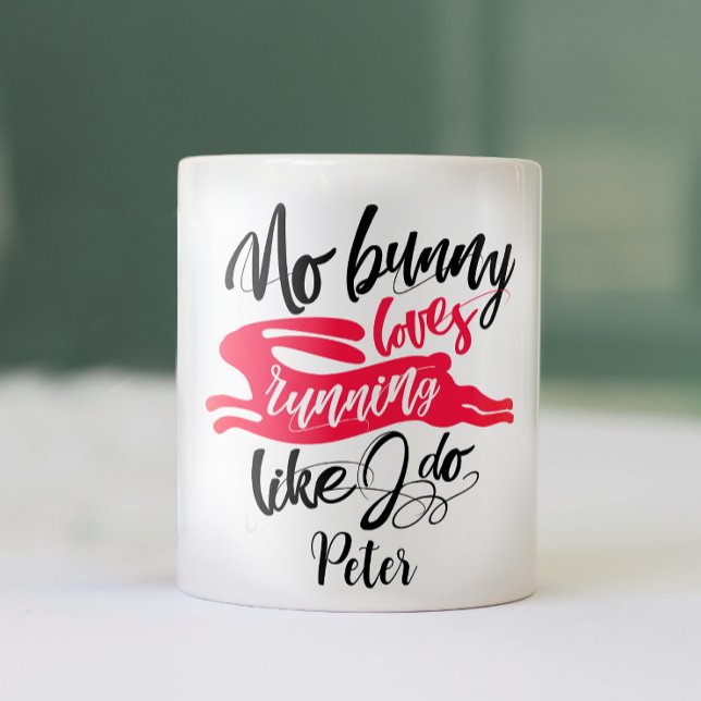 Mug Love Run Funny Red Bunny Motivation Script moderne (Créateur téléchargé)