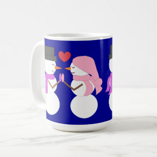 Mug Love & Snowpeople : Bleu foncé