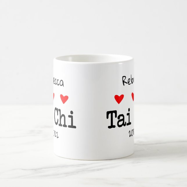 Mug Love Tai Chi Drôle Citation aux Coeurs rouges (Centre)