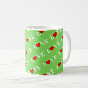 Mug LOVE Trending Lime Green Moderne Élégant