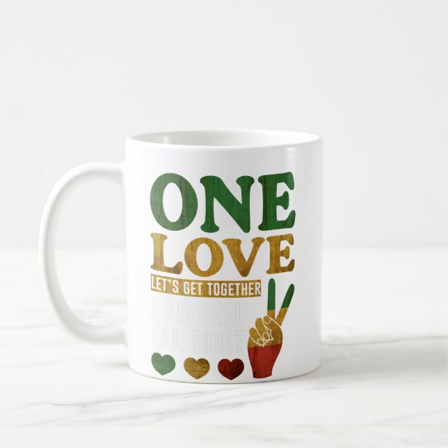 Mug Love Universal Love, Jamaïcain Love mug, One Love, (Gauche)