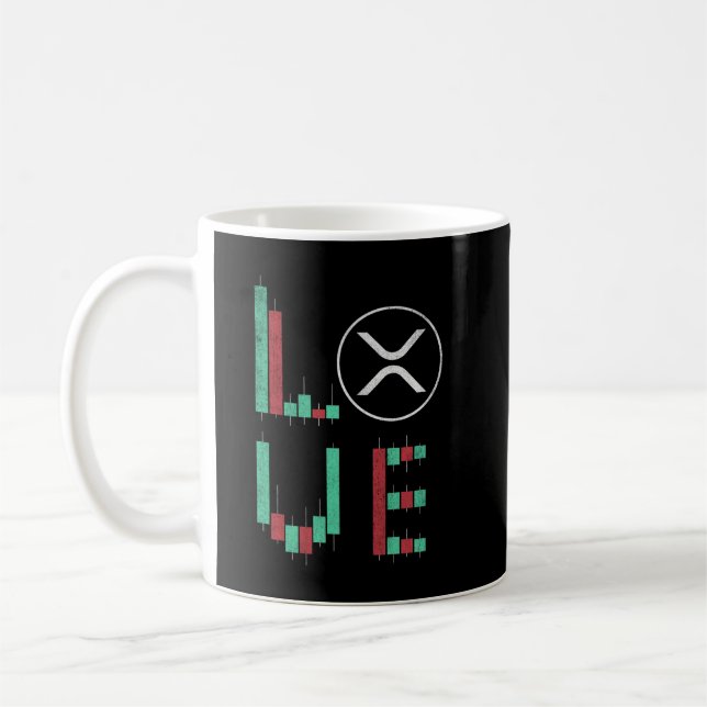 Mug LOVE Valentine Ripple XRP Crypto Coin HODL (Gauche)