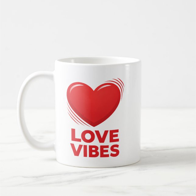 Mug Love Vibes Heart Valentine Design (Gauche)