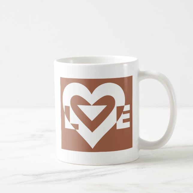 Mug Love White sur Brown (Droite)