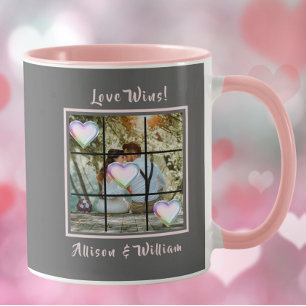 Mug Love Wins Photo Names Coeurs Valentine