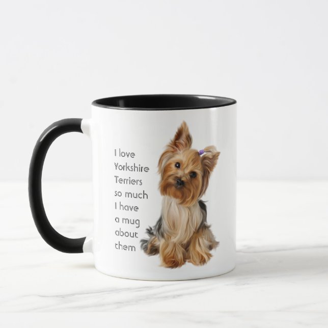 Mug Love Yorkshire Terriers autant de citations dire (Gauche)