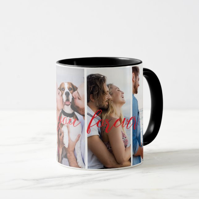 Mug Love You Forever Vertical Photo Collage Personnali (Devant droit)