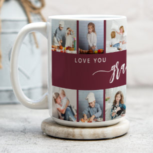 Mug Love You Grand-mère 12 Collage de Photos Bordeaux