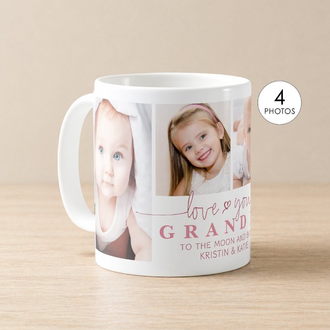 Mug LOVE YOU GRAND-MÈRE 4 Script de photo personnalisé (Créateur téléchargé)