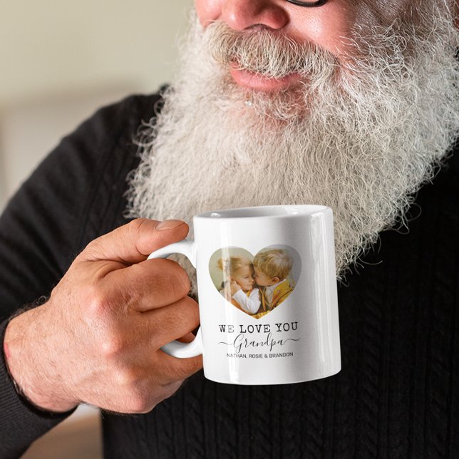 Mug Love You Grand-père coeur Photo (Créateur téléchargé)