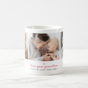 Mug Love You Grandma 3-Photo Collage et message person
