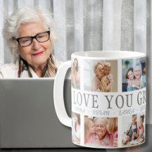 LOVE YOU GRANDMA Nom personnalisé 10 Photo Collage