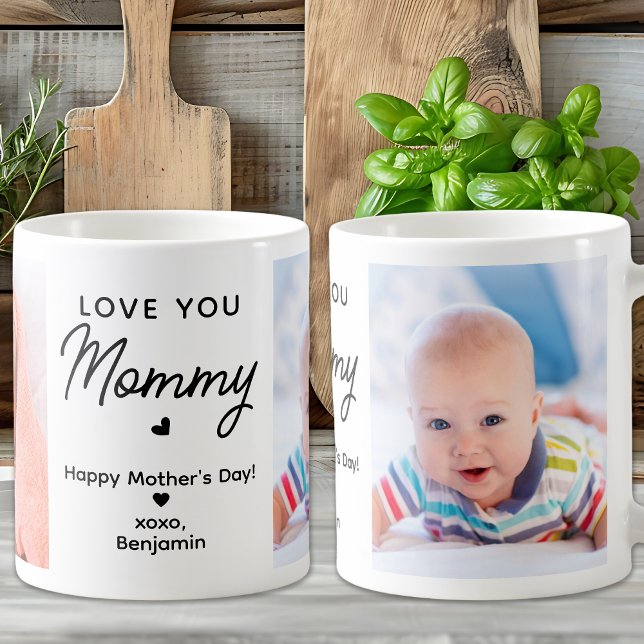 Mug Love You Maman Custom 2 Photo Mignonne Fête des Mè (Créateur téléchargé)