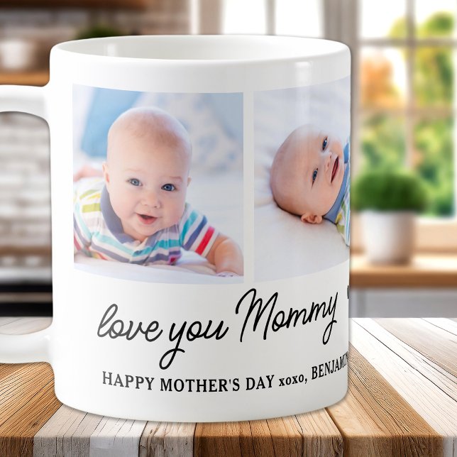 Mug Love You Maman Custom 4 Photo Mignonne Fête des Mè (Créateur téléchargé)