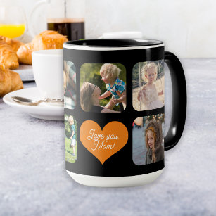 Mug Love you maman photo collage personnalisé