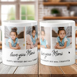 Mug Love You Mimi Custom Modern Simple Grandma 4 Photo<br><div class="desc">Voici notre tasse de collage photo personnalisable, un cadeau sincère et unique parfait pour la grand-mère spéciale dans votre vie. Cette tasse magnifiquement conçue vous permet de présenter 4 de vos photos préférées, en créant un collage moderne, élégant et simple qui respire la chaleur et l'amour. Personnalisé avec le message...</div>
