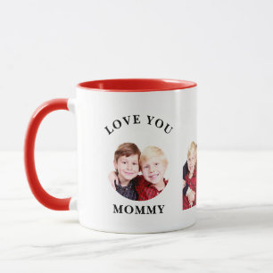 Mug Love You Mommy Personnalisée Photo de famille pers