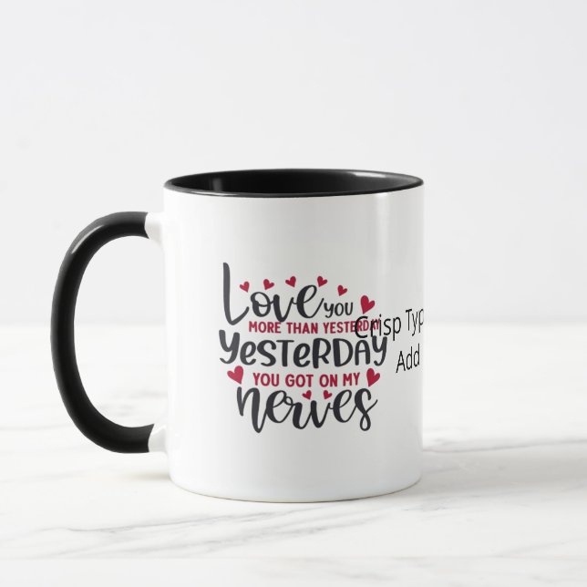 Mug Love You More Clean Typography  (Gauche)