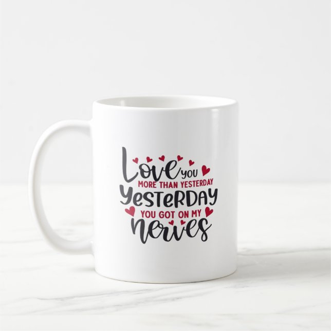 Mug Love You More Clean Typography  (Gauche)