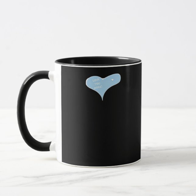 Mug Love You More Minimal Design Blue Style  (Gauche)