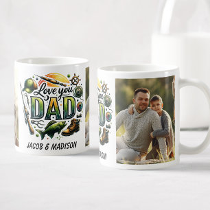 Mug Love You Papa Photos personnalisées Pêche