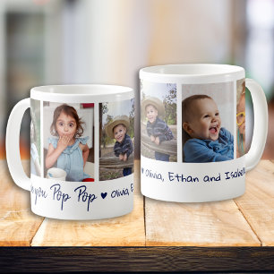 Mug Love You Pop Pop Grandchildren 5 Picture Collage