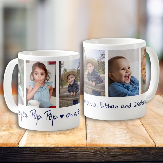 Mug Love You Pop Pop Grandchildren 5 Picture Collage (Créateur téléchargé)