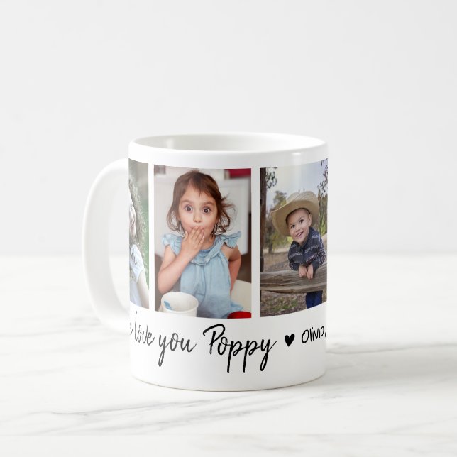 Mug Love You Poppy Happy Fête des pères 2023 5 Photo (Devant gauche)