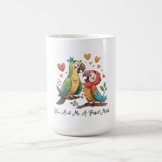 Mug Lovebirds in Colorful Harmony