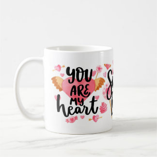 Mug Lovely Heart Design With Bold Love Citations