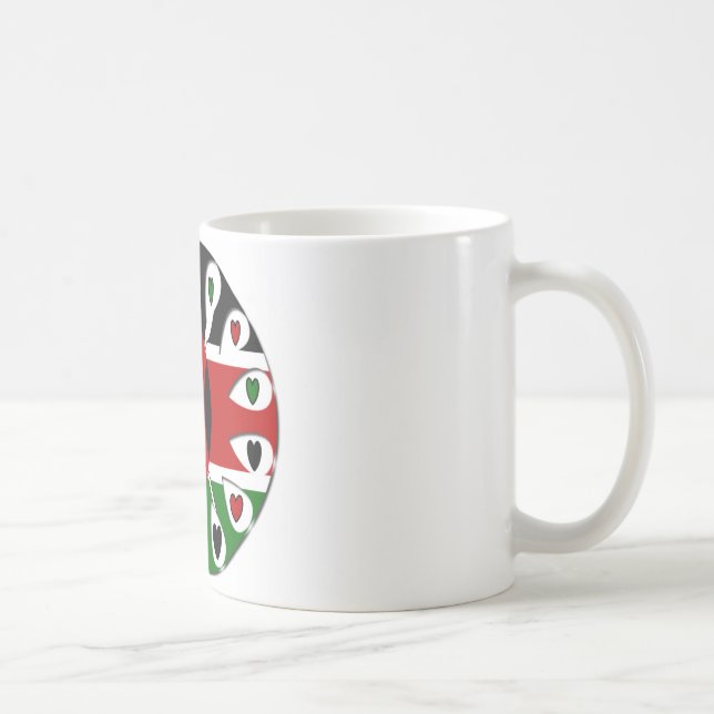 Mug Lovely Hearts Kenya : Drapeau Art Motif (Droite)