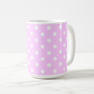 Mug Lovely Pastel Pink Color With White Polka Dots