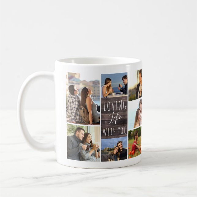 Mug Loving Life With You 14 Panneau de bois de collect (Gauche)