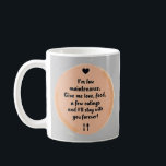 Mug Low Maintenance Love  Funny Relationship Quote Art<br><div class="desc">Low Maintenance Love | Funny Relationship Quote Art Embrace the charm of simplicity with our witty "Low Maintenance Love" design. This playful artwork encapsulates the essence of easygoing relationships, featuring a heartwarming quote set against a soft peach backdrop. Perfect for couples with a sense of humor, this design makes for...</div>