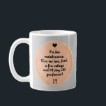 Mug Low Maintenance Love  Funny Relationship Quote Art<br><div class="desc">Low Maintenance Love | Funny Relationship Quote Art Embrace the charm of simplicity with our witty "Low Maintenance Love" design. This playful artwork encapsulates the essence of easygoing relationships, featuring a heartwarming quote set against a soft peach backdrop. Perfect for couples with a sense of humor, this design makes for...</div>